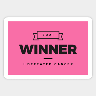 Winner 2021 – I defeated cancer (Black design) Sticker